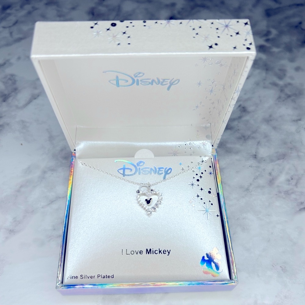 Mickey Silver Plated Heart Necklace